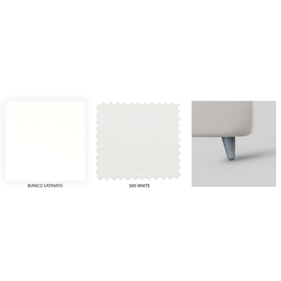 Cama de casal com cabeceira de ferro e estrado acolchoado Fabricado na Itália - Kenzo Viadurini