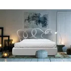 Cama de casal com cabeceira de ferro e estrado acolchoado Fabricado na Itália - Kenzo Viadurini