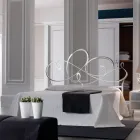 Cama de casal com cabeceira em ferro maciço Fabricado na Itália - Nebbia Viadurini