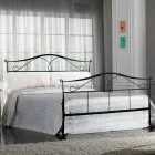 Cama de casal com cabeceira tubular de ferro Fabricado na Itália - Cópia Viadurini
