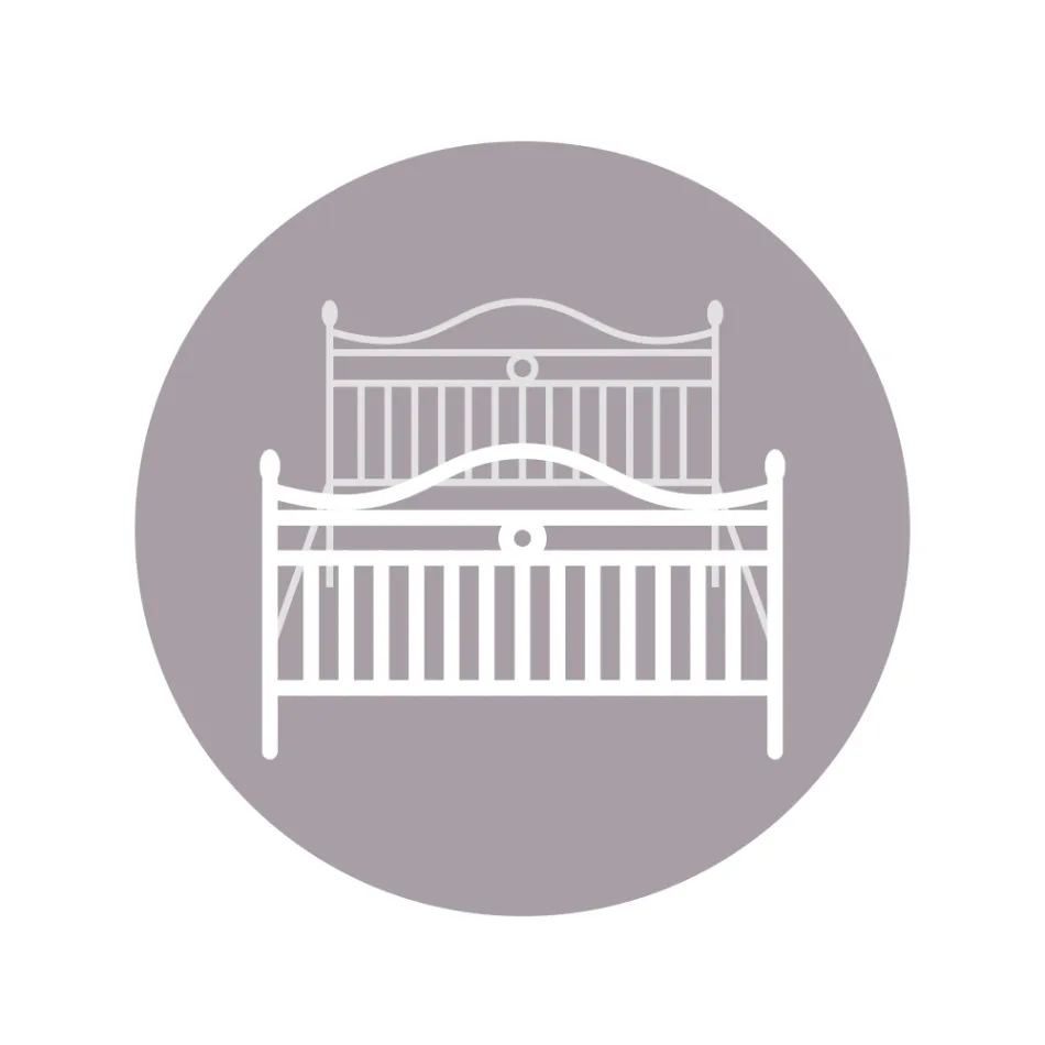 Cama de casal com cabeceira tubular de ferro Fabricado na Itália - Cópia Viadurini