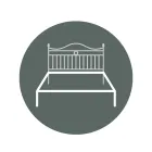 Cama de casal com cabeceira tubular de ferro Fabricado na Itália - Kenzo Viadurini