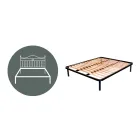 Cama de casal com cabeceira tubular de ferro Fabricado na Itália - Kenzo Viadurini