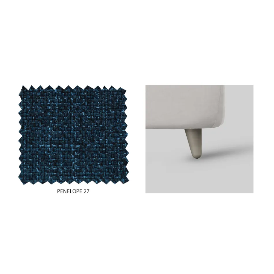 Cama de casal com cabeceira estofada em tecido Made in Italy - Fulmine Viadurini