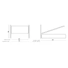 Cama de casal com cabeceira estofada em tecido Made in Italy - Fulmine Viadurini