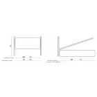 Cama de casal com cabeceira em couro ecológico ou tecido Made in Italy - Buddy Viadurini