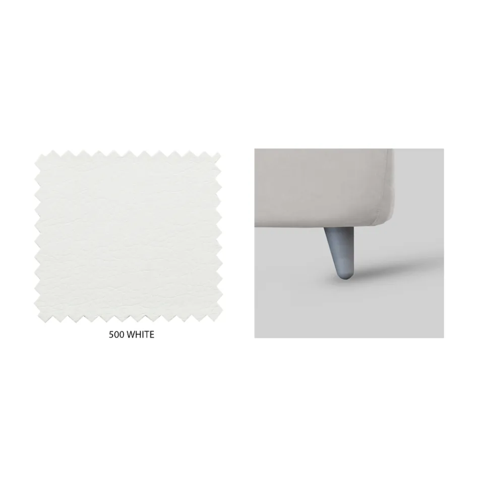 Cama de casal com cabeceira em couro ecológico Fabricado na Itália - Fiuto Viadurini