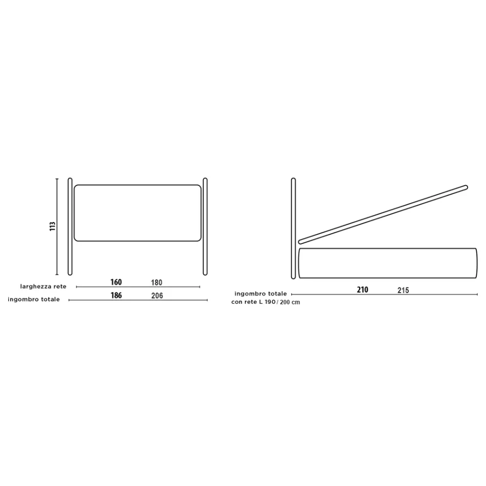 Cama de casal com cabeceira em couro ecológico Fabricado na Itália - Fiuto Viadurini