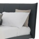 Cama de casal de design luxuoso em couro ecológico ou tecido fabricado na Itália - Generus Viadurini
