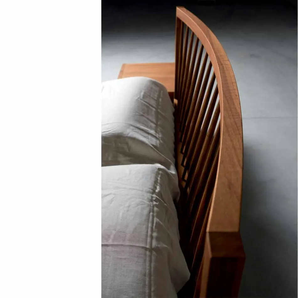 Cama de casal design 160x200cm com sólida base de nogueira Alain Viadurini