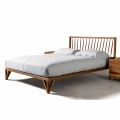 Cama de design moderno Alain, estrutura sólida cama de nogueira, 160x200 cm