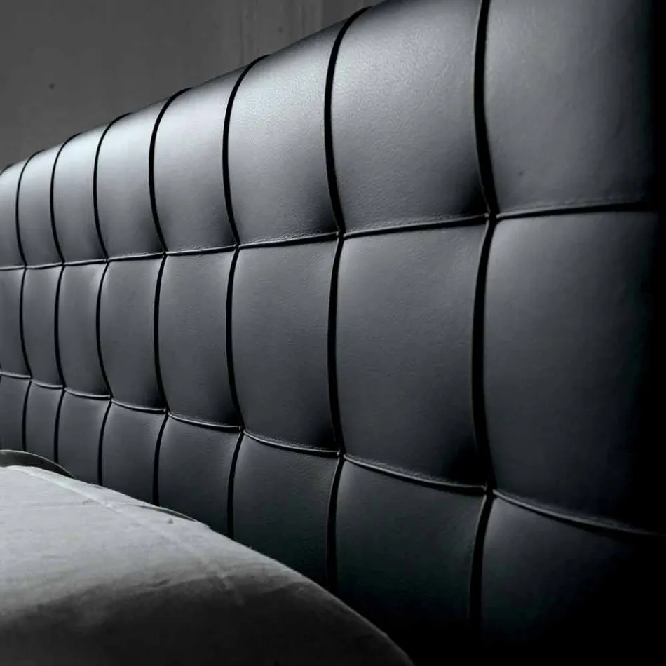 Cama de casal design com cabeceira acolchoada Leilo, 160x200 cm Viadurini
