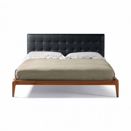 Cama de casal design com cabeceira acolchoada Leilo, 160x200 cm Viadurini