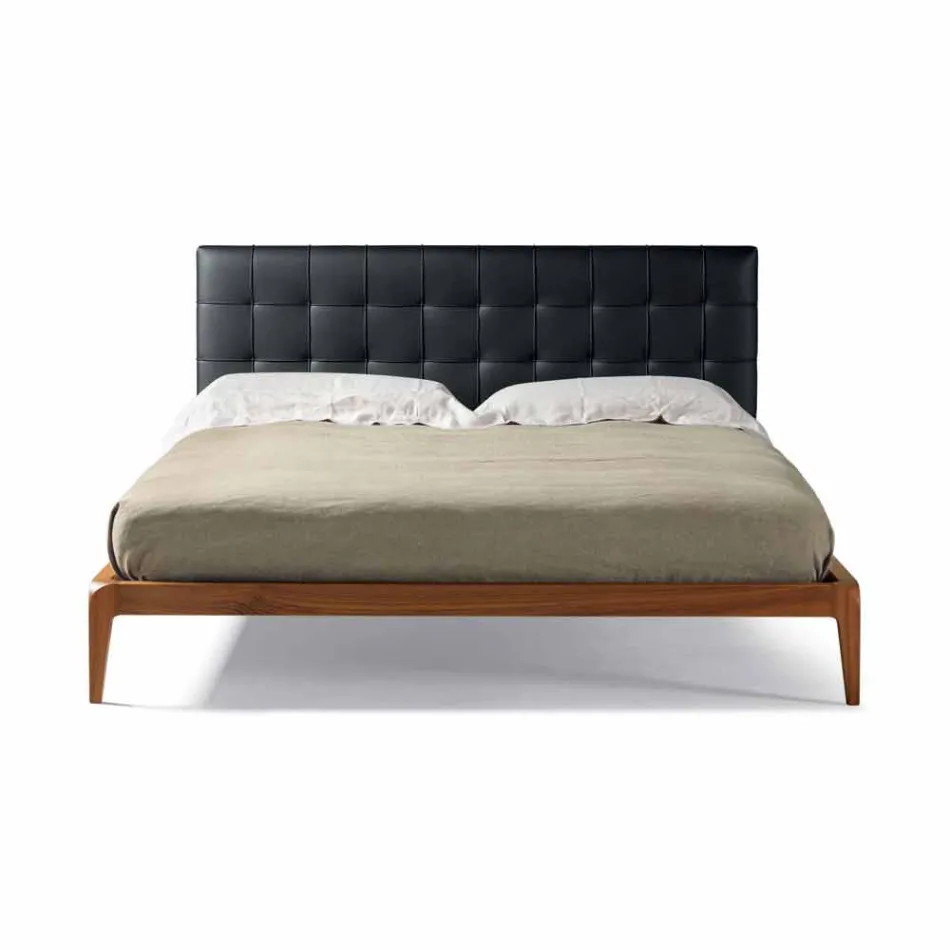 Cama de casal design com cabeceira acolchoada Leilo, 160x200 cm Viadurini