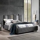 Cama de casal estofada moderna de alta qualidade em azul ou cinza - Kenzo Viadurini