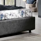 Cama de casal estofada moderna de alta qualidade em azul ou cinza - Kenzo Viadurini