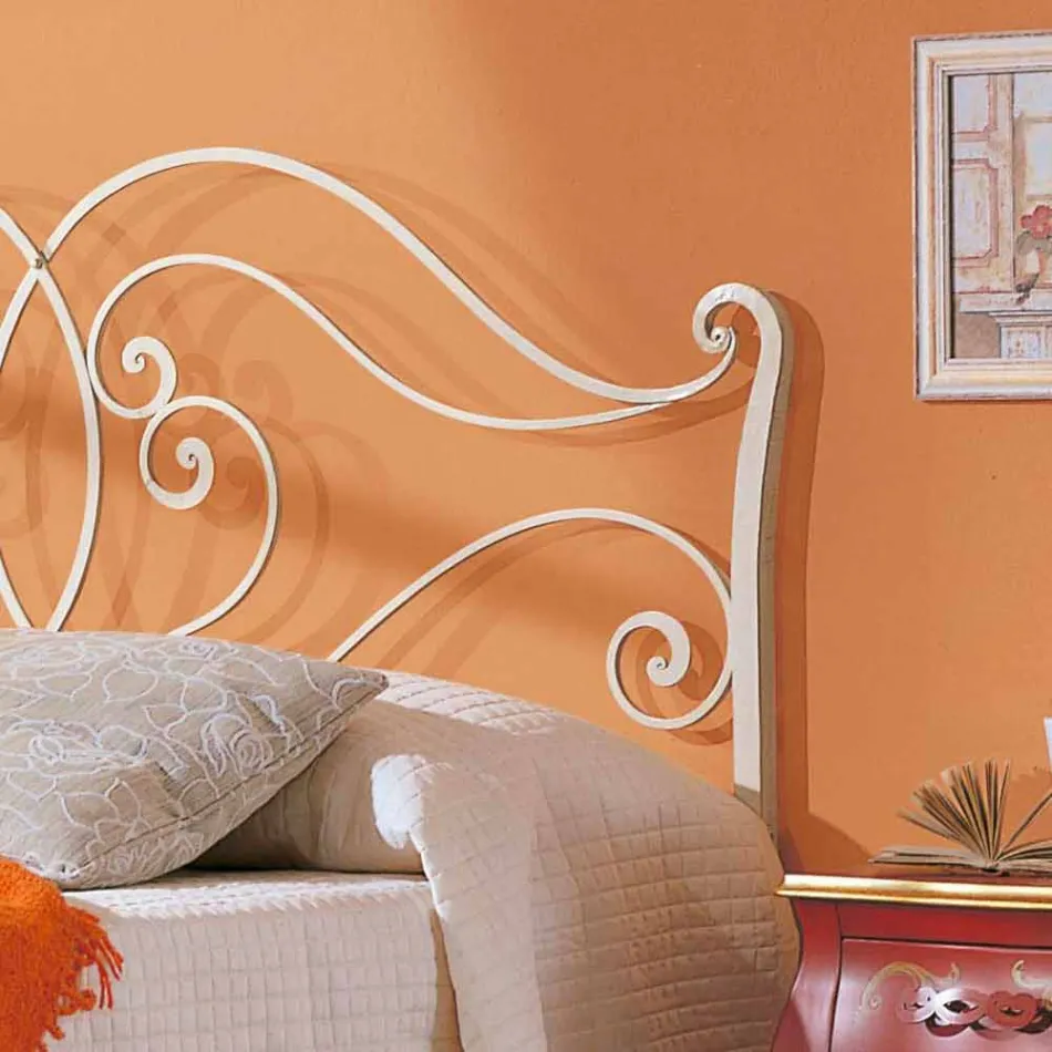 cama de casal de ferro sólido Allie design, fabricado na Itália Viadurini