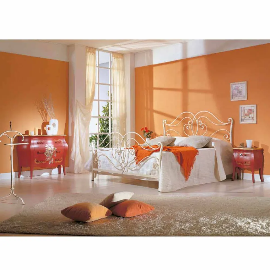 cama de casal de ferro sólido Allie design, fabricado na Itália Viadurini