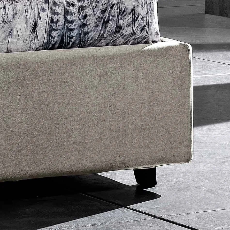 Cama de casal design moderno com cabeceira plissada ou acolchoada - Alano Viadurini
