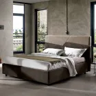 Cama de casal design moderno com cabeceira plissada ou acolchoada - Alano Viadurini