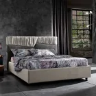 Cama de casal design moderno com cabeceira plissada ou acolchoada - Alano Viadurini