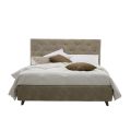Cama de casal acolchoada de luxo com caixa de armazenamento feita na Itália - rasgada