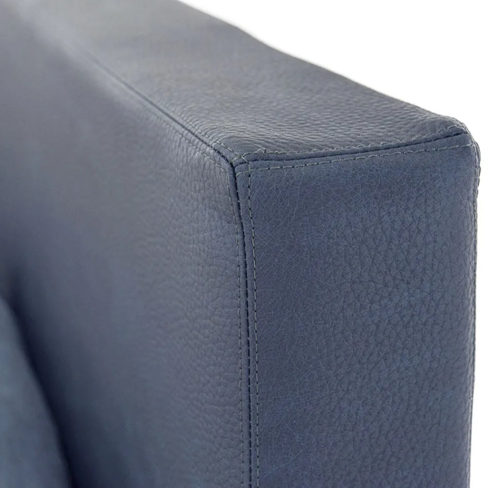 Cama de Casal Luxo em Couro Ecológico ou Tecido com Caixa Made in Italy – Nuvola Viadurini