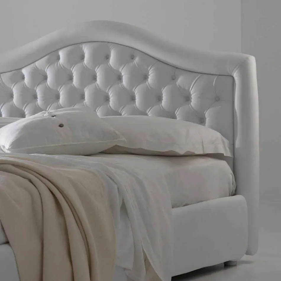 Cama de casal capitonnè acolchoada, design clássico, Capri Bolzan Viadurini