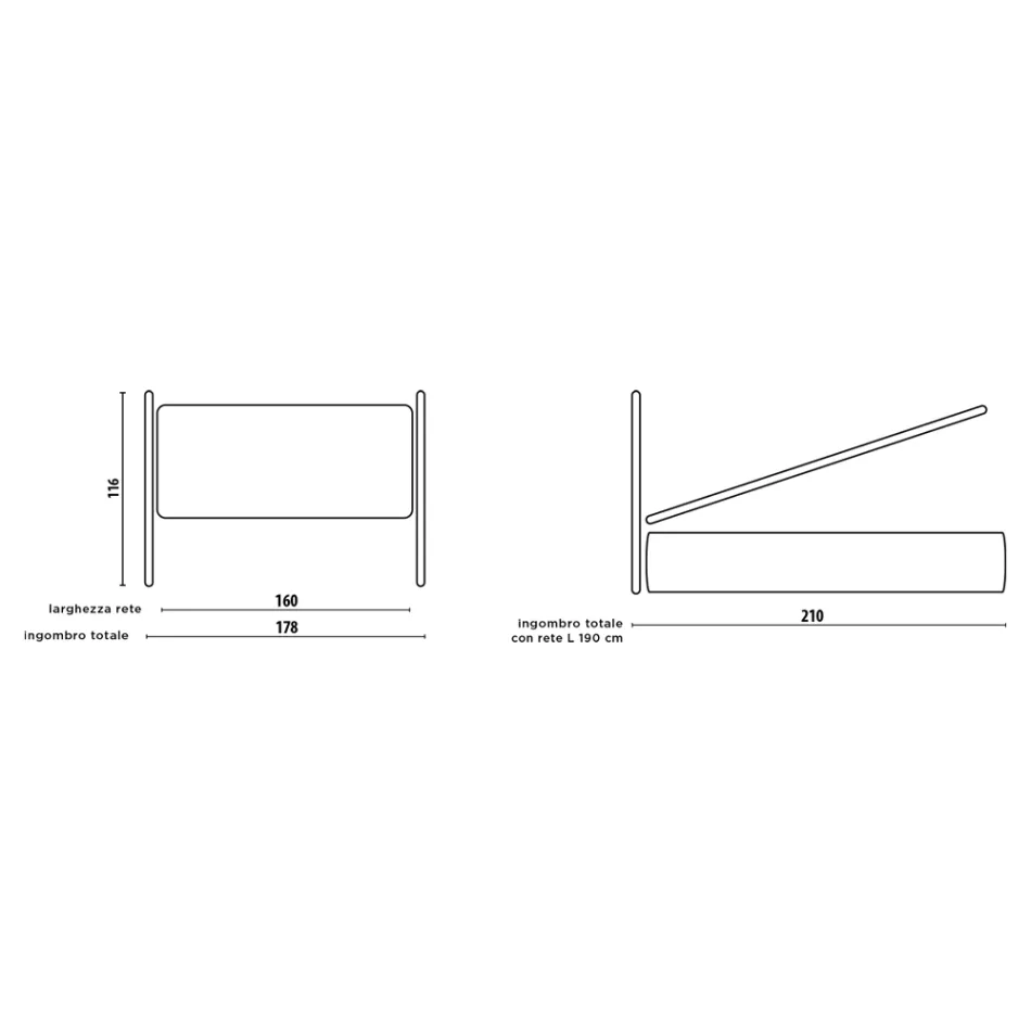 Cama de casal estofada com 2 mesas de cabeceira e colchão Made in Italy - Aaron Viadurini