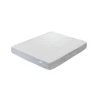 Cama de casal estofada com 2 mesas de cabeceira e colchão Made in Italy - Aaron Viadurini