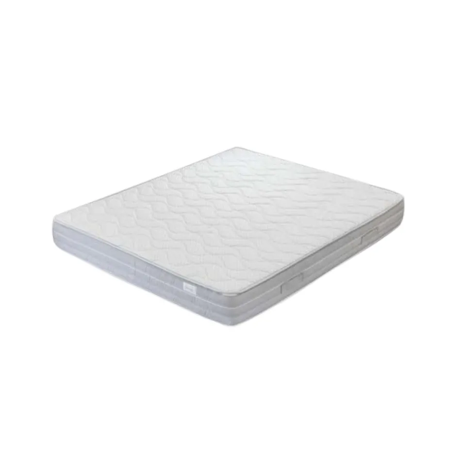 Cama de casal estofada com 2 mesas de cabeceira e colchão Made in Italy - Aaron Viadurini