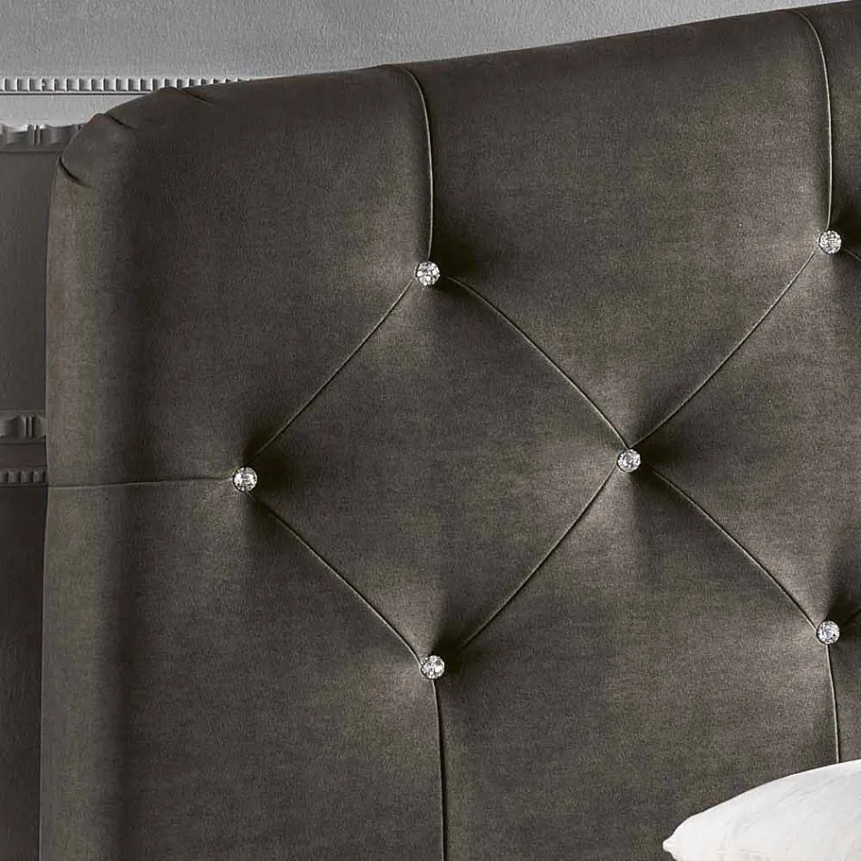 Cama de casal acolchoada com caixa de armazenamento 160x190 / 200cm Leone Viadurini