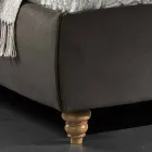 Cama de casal acolchoada com caixa de armazenamento 160x190 / 200cm Leone Viadurini