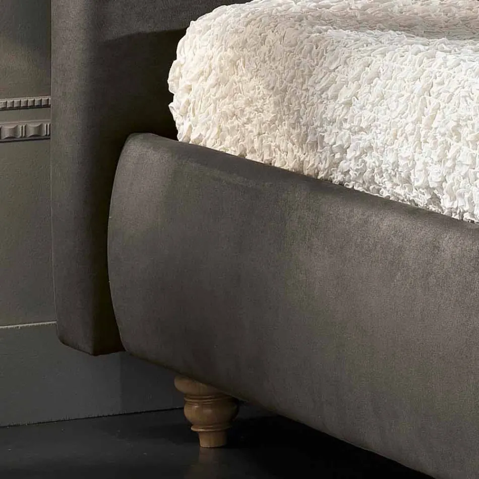 Cama de casal acolchoada com caixa de armazenamento 160x190 / 200cm Leone Viadurini