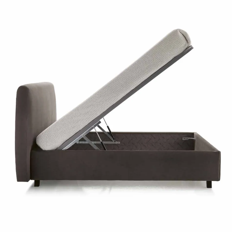 Cama de casal acolchoada com caixa de armazenamento 160x190 / 200cm Leone Viadurini