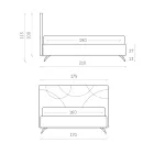 Cama de casal estofada com caixa de armazenamento fabricada na Itália - Girassol Viadurini