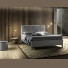 Cama de casal estofada com caixa de armazenamento fabricada na Itália - Girassol Viadurini