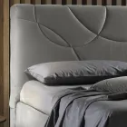 Cama de casal estofada com caixa de armazenamento fabricada na Itália - Girasole Viadurini