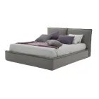 Cama de casal estofada com cômoda em couro ecológico ou tecido - Notre Dame Viadurini