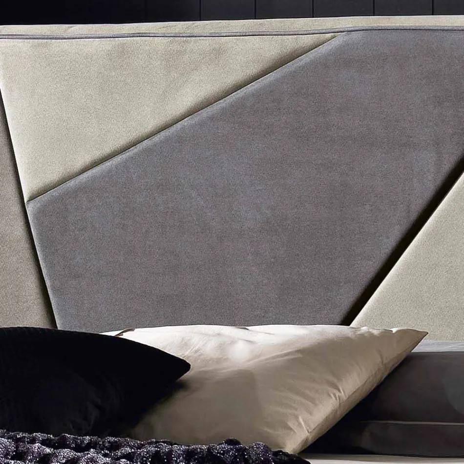 Cama de casal estofada com contêiner elevatório 160x190 / 200cm Mia Viadurini