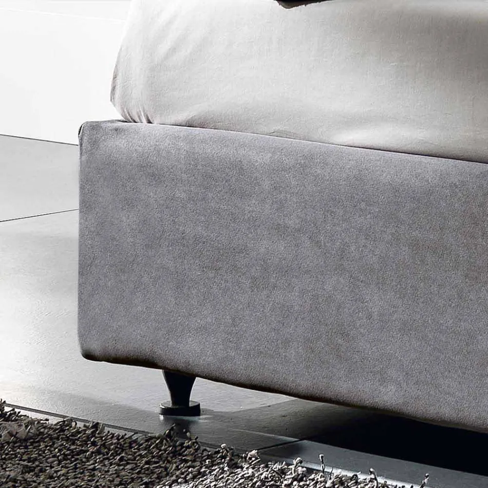 Cama de casal estofada com contêiner elevatório 160x190 / 200cm Mia Viadurini