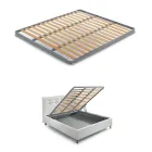 Cama de casal estofada com móvel de tecido - Belle Viadurini