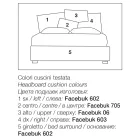 Cama de casal estofada com móvel de tecido - Belle Viadurini