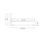 Cama de casal estofada com móvel de tecido - Belle Viadurini
