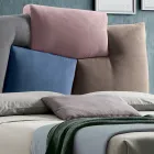 Cama de casal estofada com móvel de tecido - Belle Viadurini