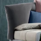 Cama de casal estofada com armazenamento em tecido - Belle Viadurini