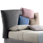 Cama de casal estofada com móvel de tecido - Belle Viadurini