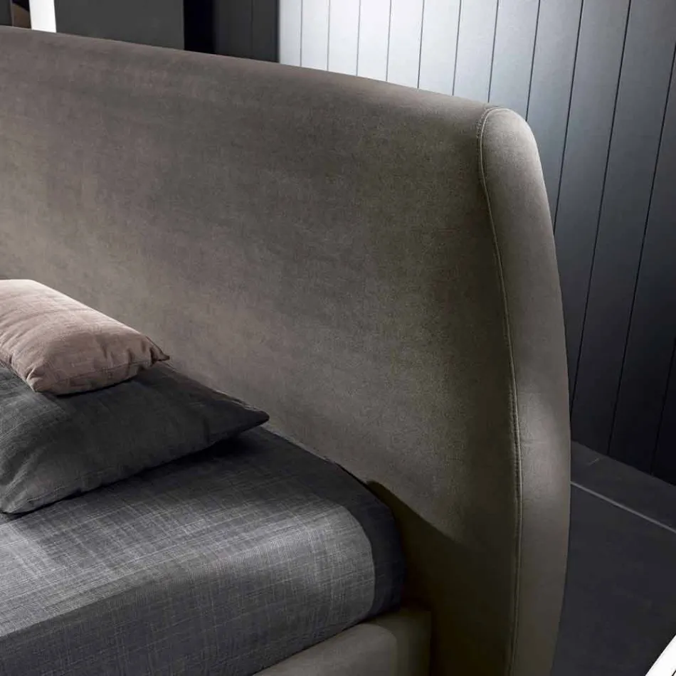 Cama de casal acolchoada com contêiner moderno 160x190 / 200 Reby Viadurini