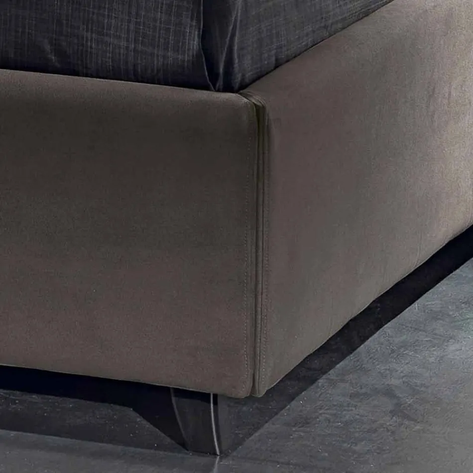 Cama de casal acolchoada com contêiner moderno 160x190 / 200 Reby Viadurini