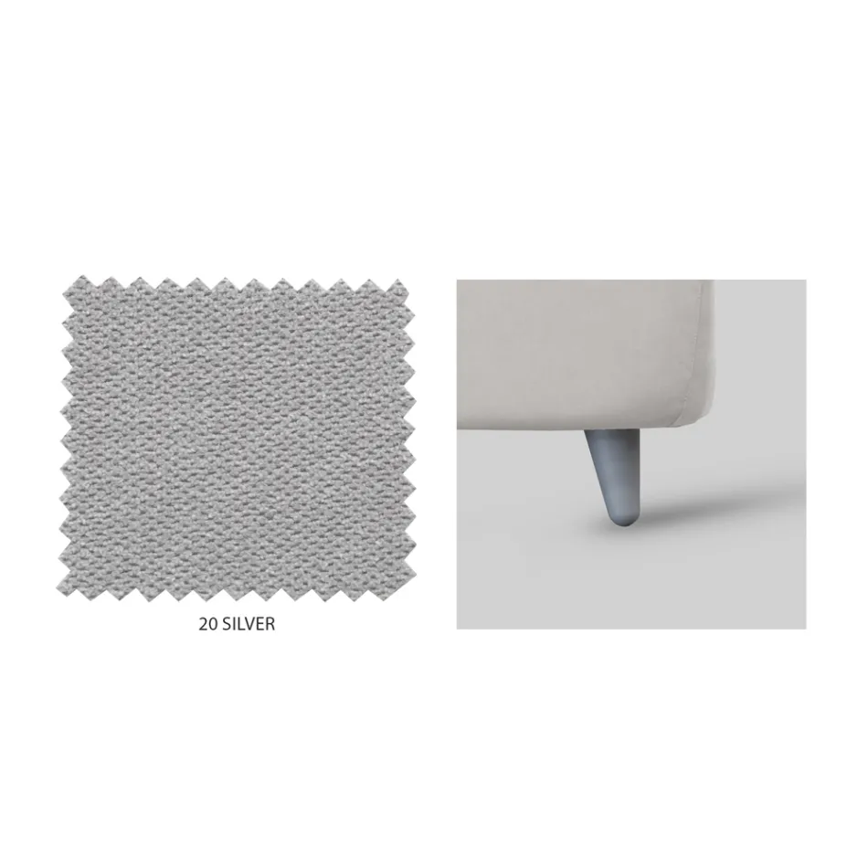 Cama de casal estofada com armazenamento opcional Made in Italy - Akira Viadurini